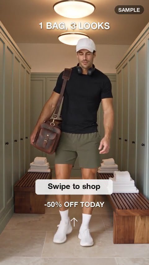 1 Bag, 3 Looks — AI UGC ad for a leather duffle, vertical short